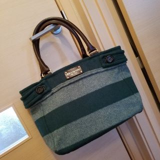 ケイトスペードニューヨーク(kate spade new york)の美品 kate spade ｳｰﾙﾎﾞｰﾀﾞｰﾊﾞｯｸﾞ(ハンドバッグ)