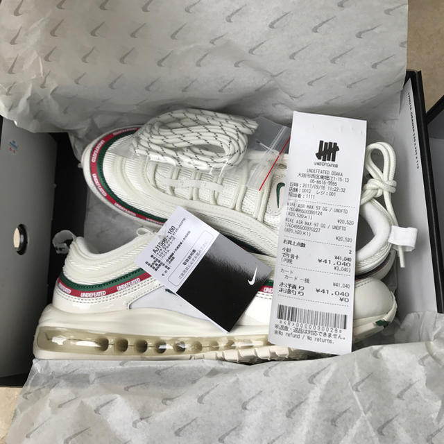 日本人気超絶の UNDEFEATED - エアマックス97 白 27 UNDEFEATED