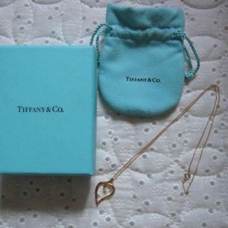 ティファニー(Tiffany & Co.)のティファニー　ダイヤネックレス　リーフ ロングチェーン　k18 ヴィンテージ(ネックレス)