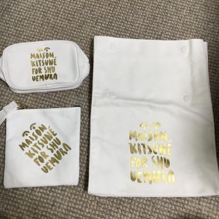 メゾンキツネ(MAISON KITSUNE')の【最終値下げ】メゾンキツネ シュウウエムラ クラッチ ポーチ セット(ポーチ)