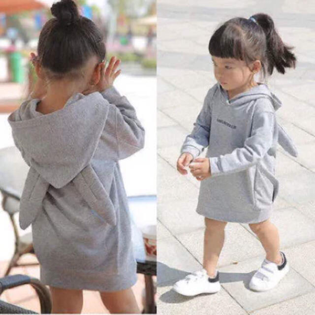 うさぎ☺︎スウェットワンピース キッズ/ベビー/マタニティのキッズ服女の子用(90cm~)(ワンピース)の商品写真