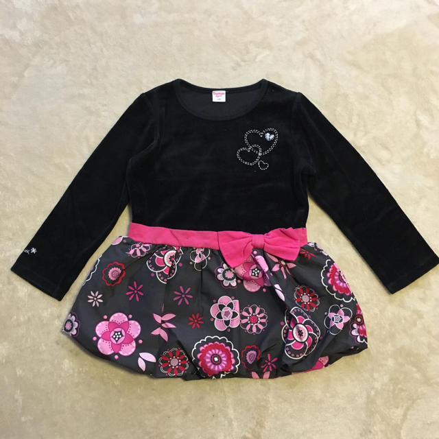 OshKosh(オシュコシュ)のoshkosh☆ベロア切り替えバルーンワンピース キッズ/ベビー/マタニティのキッズ服女の子用(90cm~)(ワンピース)の商品写真