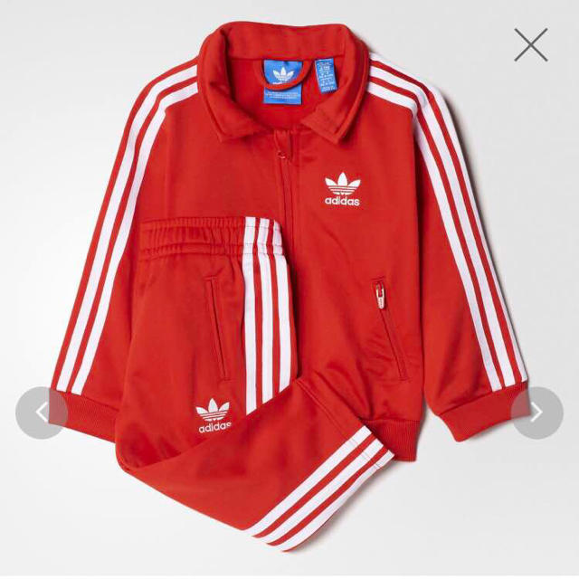 adidas アディダス キッズ 上下 子供 セットアップ ジャージ 赤 150