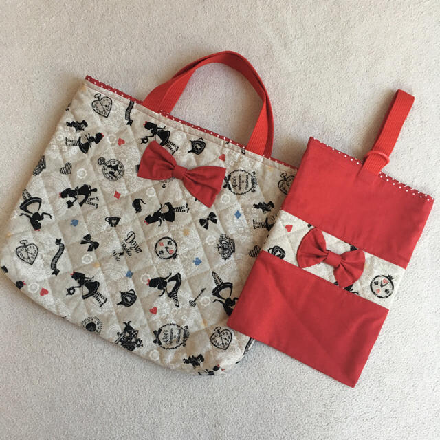 Disney(ディズニー)のハンドメイド 新品 レッスンバッグ シューズバッグ 女の子 入園 入学 習い事に ハンドメイドのキッズ/ベビー(バッグ/レッスンバッグ)の商品写真