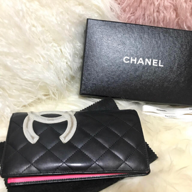 ★専用出品★CHANELカンボンライン長財布♡黒ピンク♡限定の白ココマーク