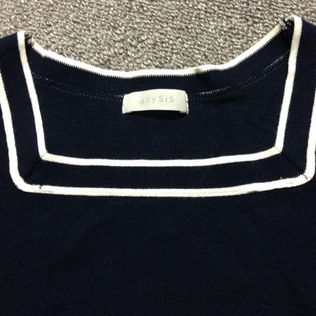 anySiS(エニィスィス)のanySiSの紺・白カットソー レディースのトップス(カットソー(半袖/袖なし))の商品写真