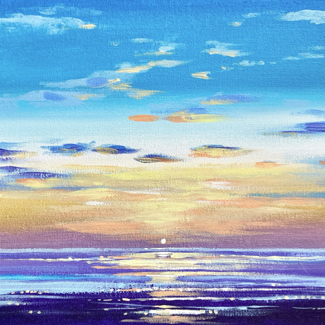 bloom*絵画 原画 風景画 テクスチャーアート チューリップ 花 空